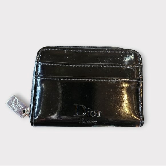 Dior Beauty Black Patent Leather Zip Around Wallet w/ Cardholder - Picture 1 of 5